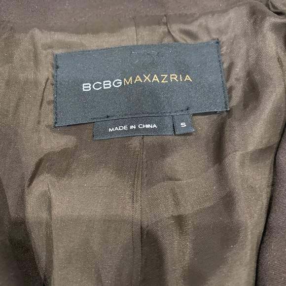 BCBG MAXAZRIA Tuxedo Blazer Brown Tailored Crop Size Small Stretch Lined - Picture 7 of 12